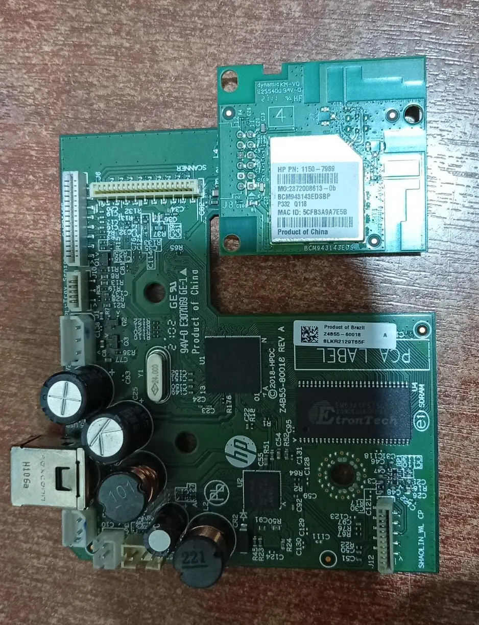 Placa Formatter HP Z4B55-60018 con Módulo WiFi Bluetooth 1150-7969 Original / Usada — imagen 1