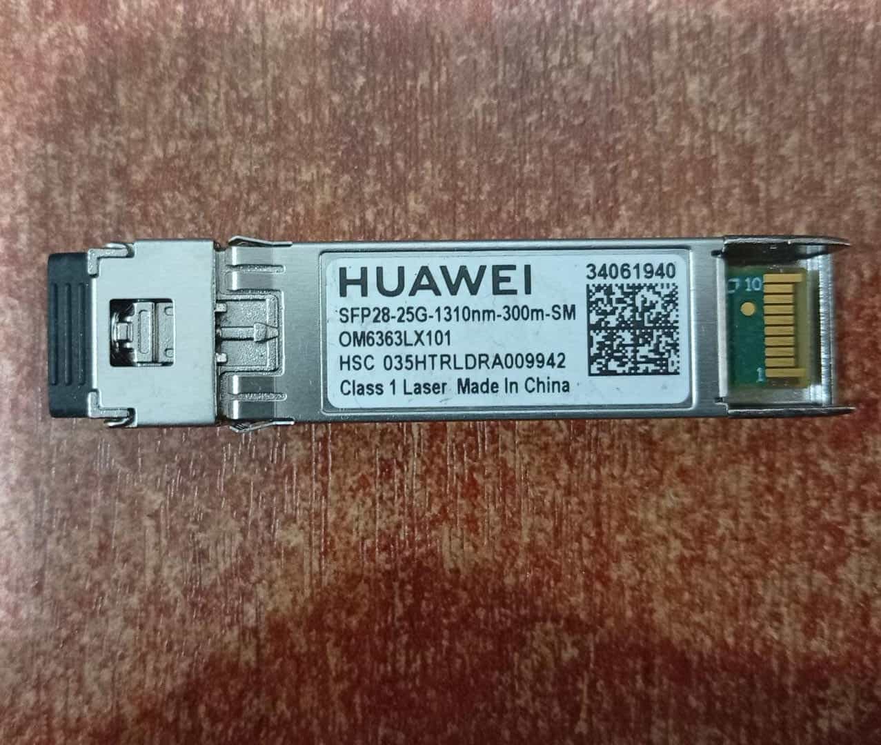 Transceptor Óptico Huawei SFP28 25G 1310nm 300m SMF LC 34061940 OM6363LX101 / Seminuevo