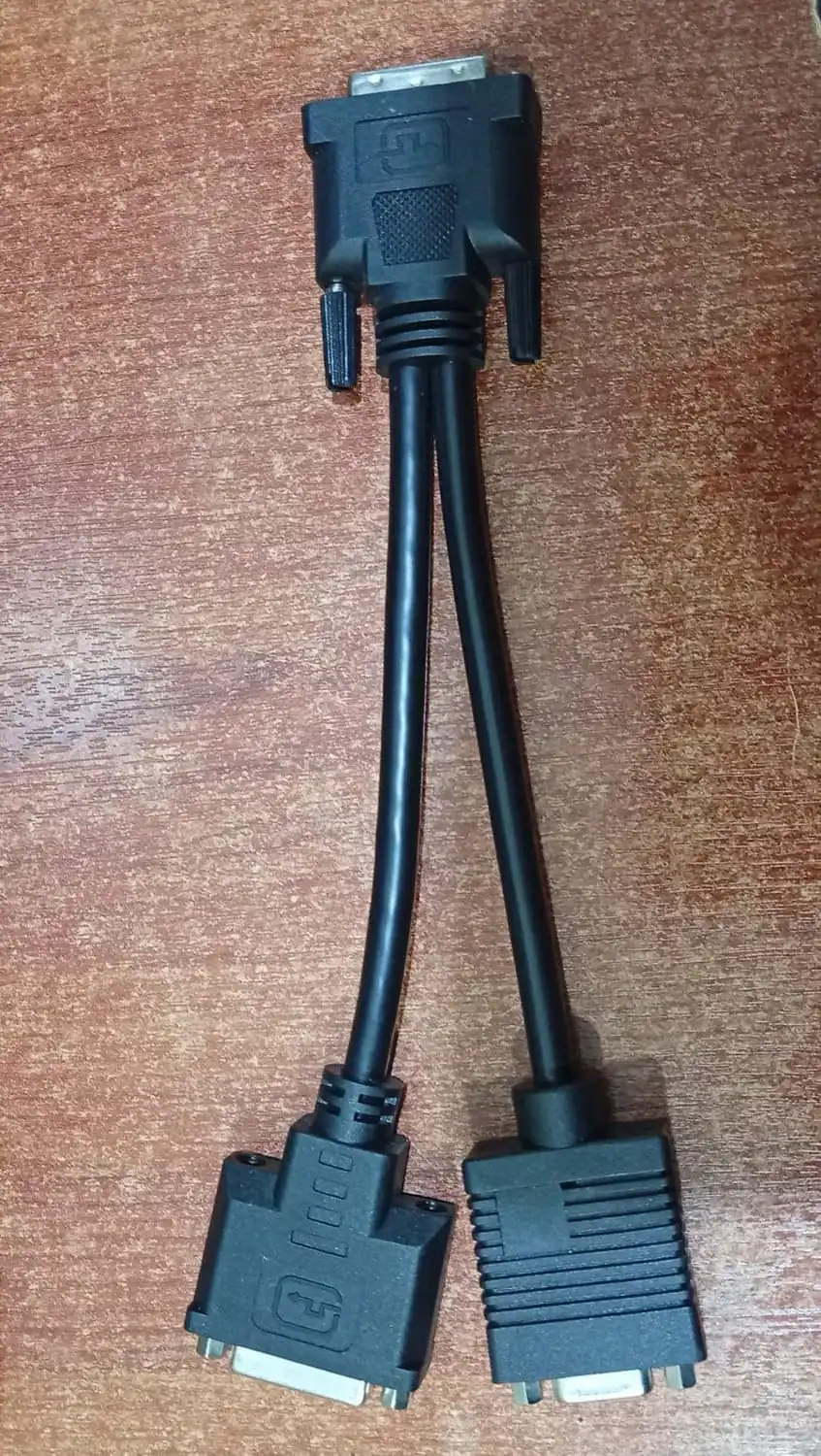 Cable Splitter (Adaptador Divisor) DVI-I 24+5 Macho a DVI-I Hembra + VGA Hembra - Usado