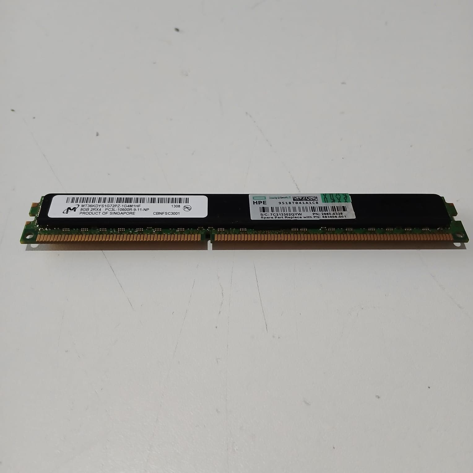 Memoria Servidor Micron 8GB DDR3 PC3L-10600R MT36KDYS1G72PZ-1G4M1HF ECC Usado — imagen 1