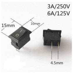 10 Mini interruptor basculante KCD3 KCD3-101 KCD 2 pines — imagen 3