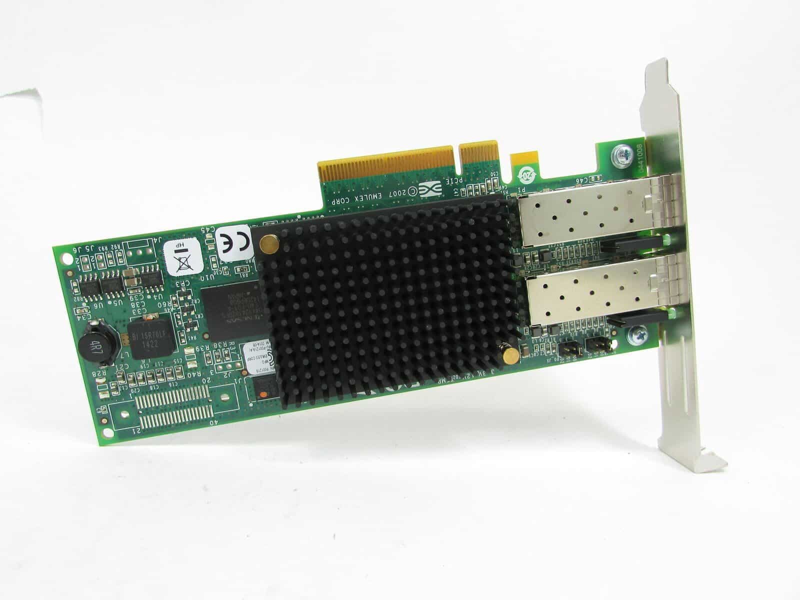 Adaptador de bus de host de canal de fibra HP 697890-001 Emulex LPE12002 82E 2 puertos 8 Gb/s C5 — imagen 1