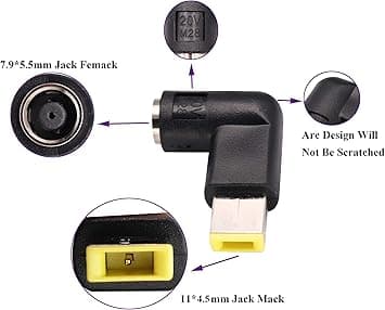 Adaptador de Punta 7.9mm | Punta Redonda a Punta Rectangular Delgado con Punta Amarilla | Convertidor para Cargador Lenovo de 20V, Cable DC a Lenovo THINKPAD X1, X240, Ideapad Yoga 2 — imagen 3