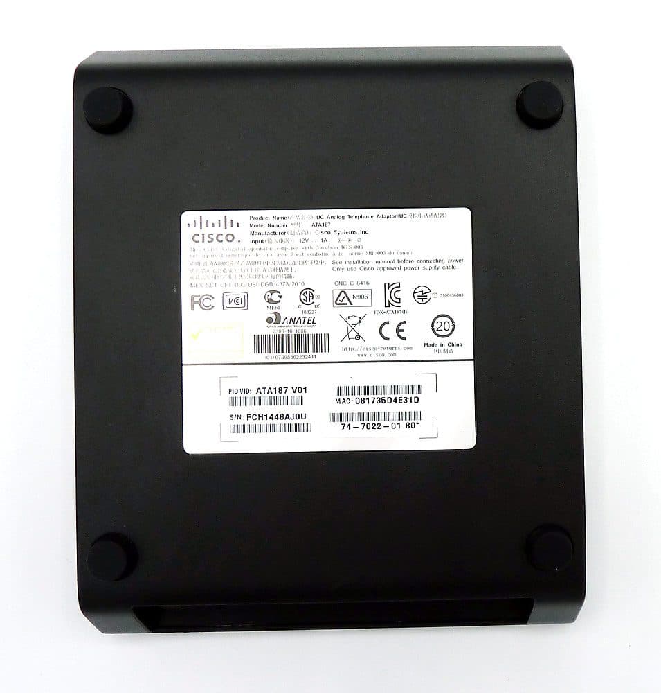 Adaptador de teléfono analógico Cisco ATA187-I1-A UC adaptador de teléfono a Ethernet — imagen 2