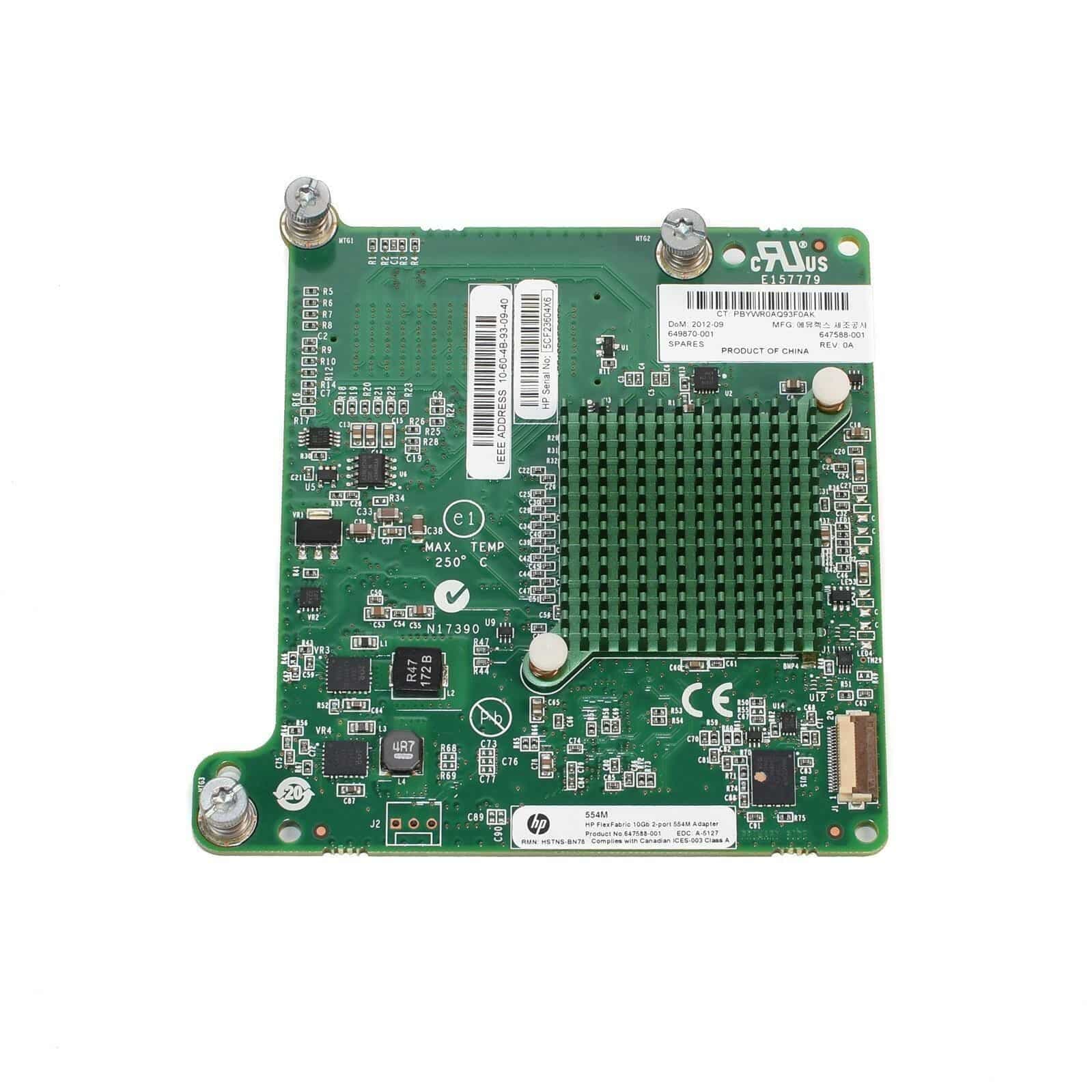Adaptador HP 554M FlexFabric 10 Gb 2-Port (647588-001 / HSTNS-BN78) – para Blade Gen8 — imagen 1