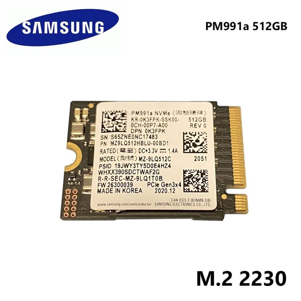 Almacenamiento Rápido con Disco Sólido Samsung NVMe M.2 2230 de 512 GB — imagen 1