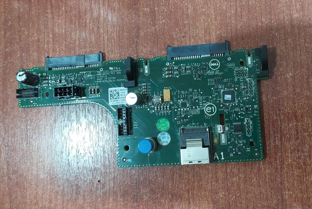 Backplane Dell CN‑00JDG3 | 2 bahías SAS 2.5″ | Compatible R720‑R720XD | Seminuevo — imagen 1