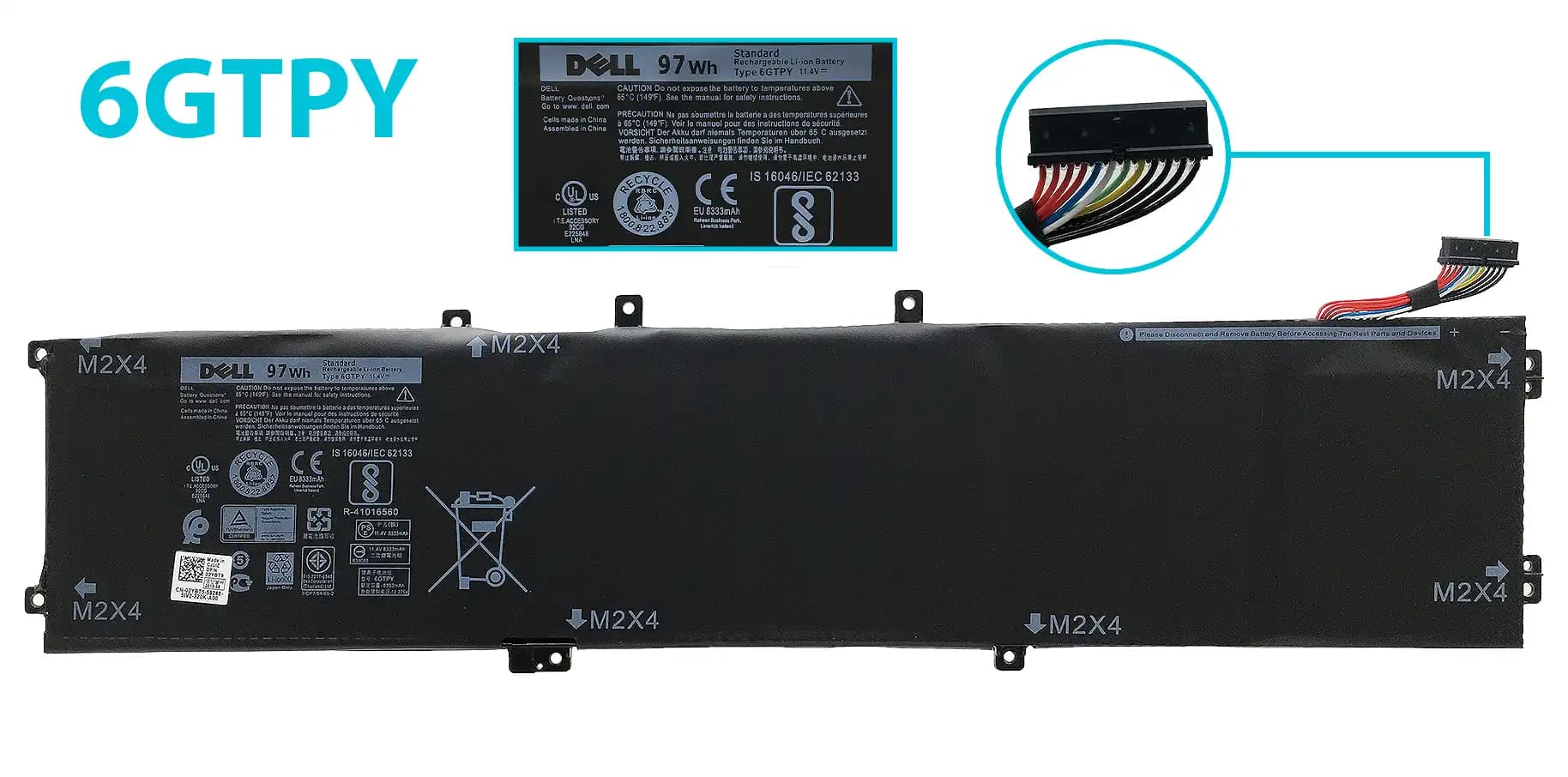 Batería Dell 6GTPY 97Wh para Precision 5510 5520 5530 y XPS 15 9550 9560 9570 — imagen 2