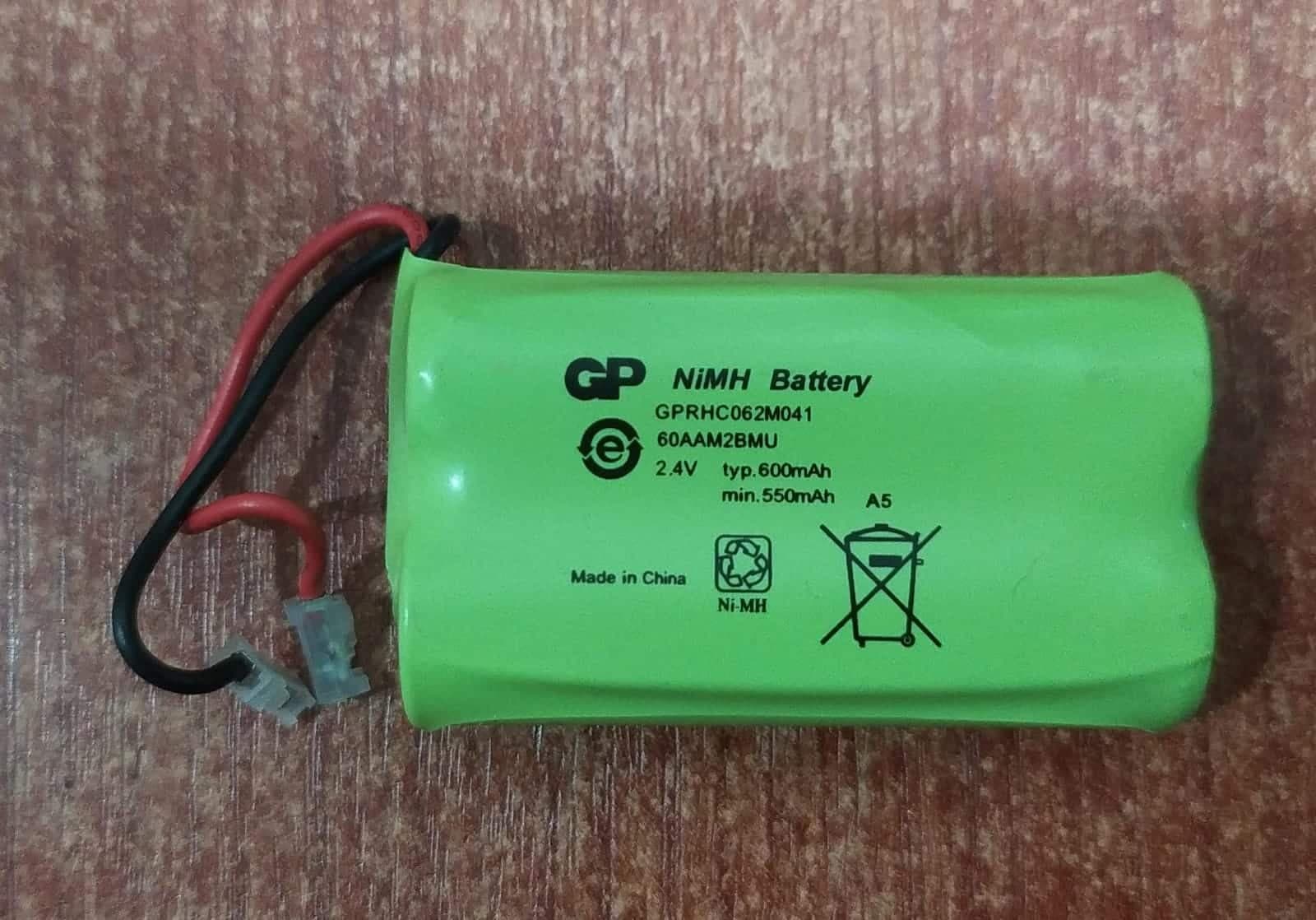 Batería GP Ni‑MH 2.4 V 600 mAh (GPRHC062M041) – Repuesto Sony SPP‑T55 / Victor TN‑CX30 — imagen 1