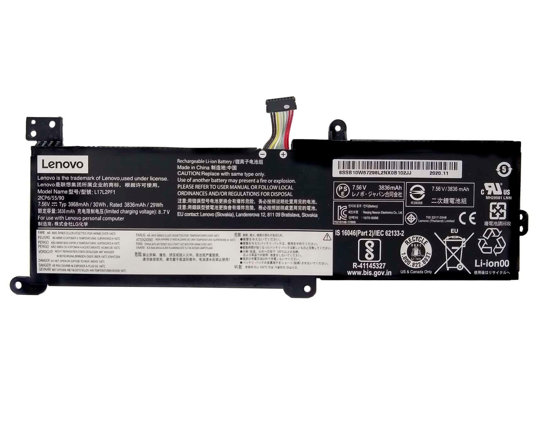 Batería para Laptop Lenovo L17L2PF1 30Wh 7.6V (Compatible con IdeaPad 320, 330, 520, S145, V15) — imagen 1