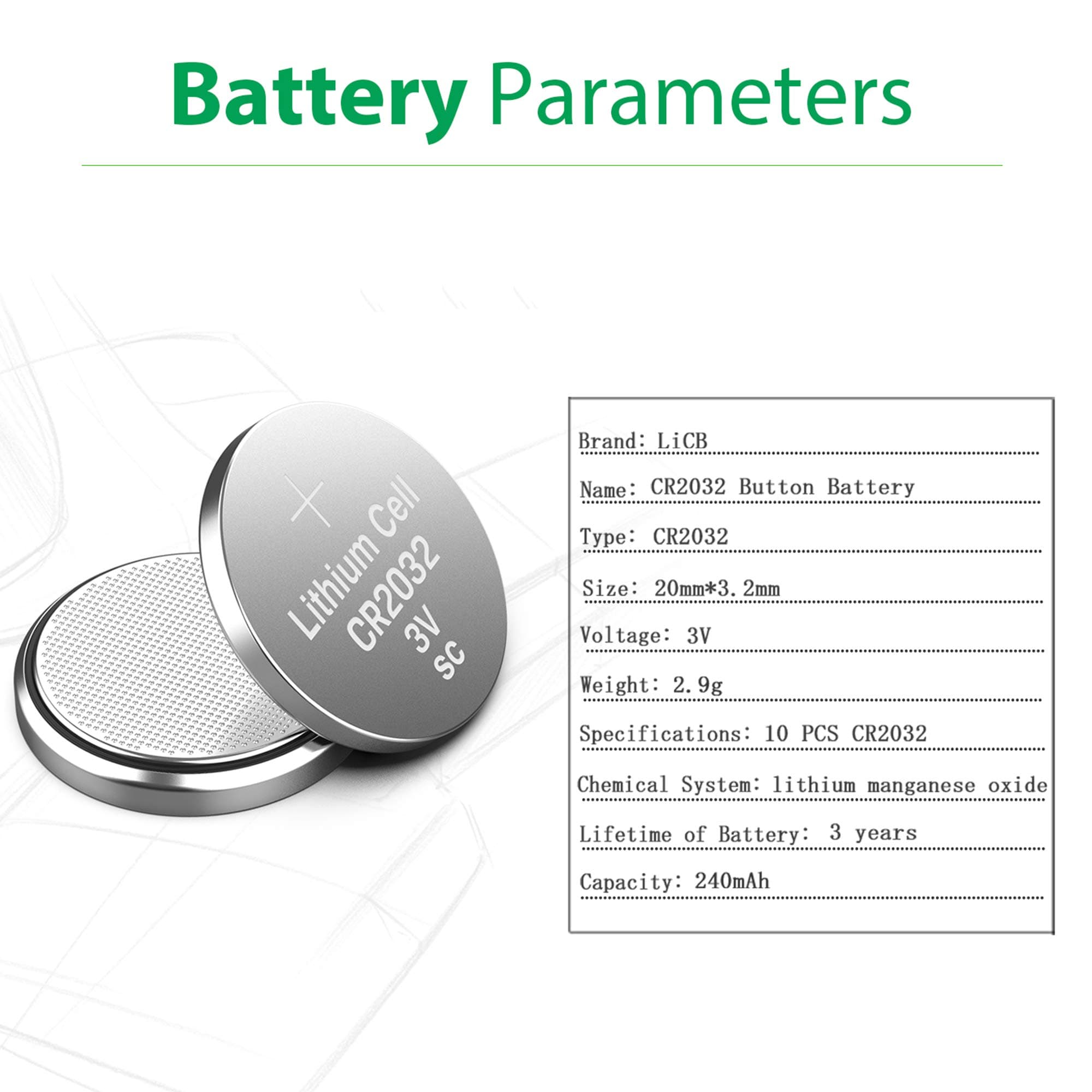 Batería / Pila de Botón de Litio | CR2032 | 3V | LITHIUM BATTERY — imagen 3