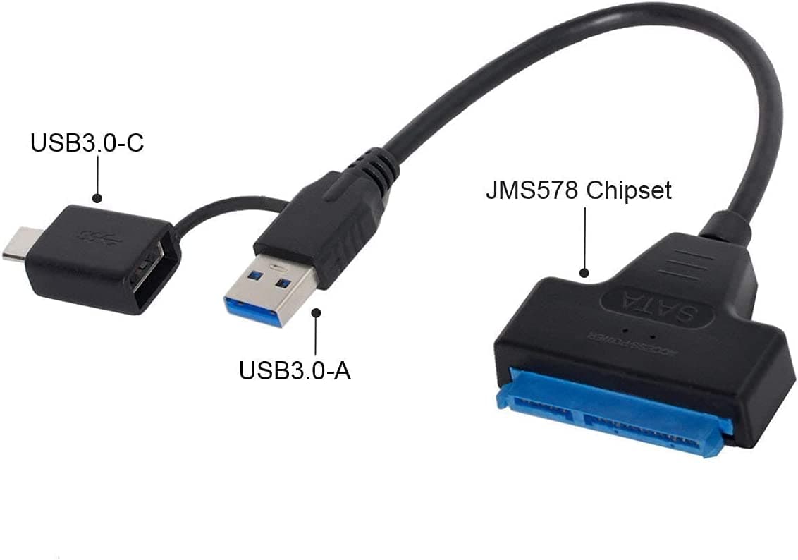 CABLE ADAPTADOR CONVERTIDOR DE SATA 2.5 A USB 3.0 Y TIPO C — imagen 4