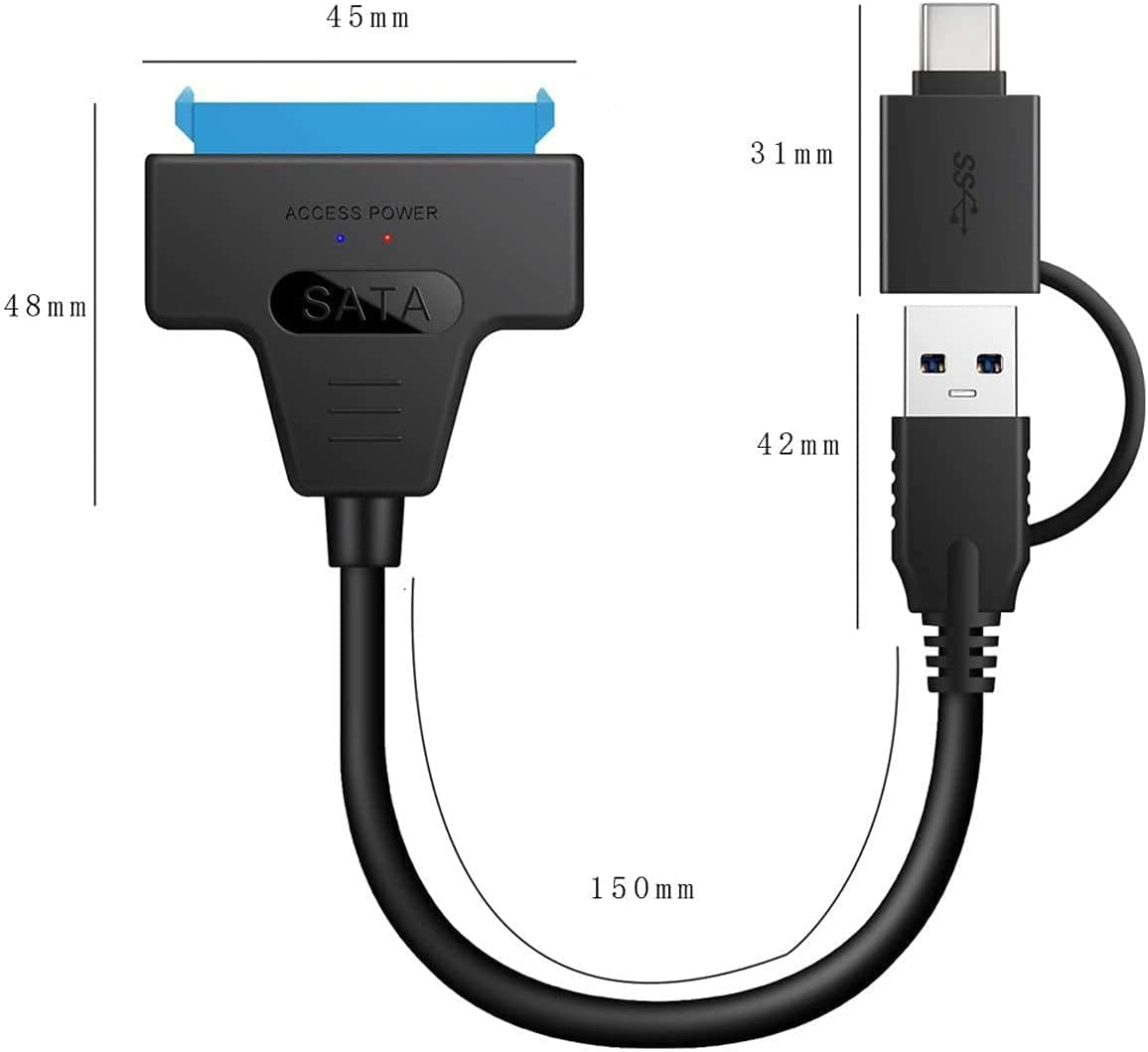 CABLE ADAPTADOR CONVERTIDOR DE SATA 2.5 A USB 3.0 Y TIPO C — imagen 6