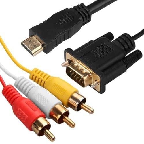 CABLE ADAPTADOR CONVERTIDOR HDMI A VGA 3 RCA 1080P HDTV — imagen 2