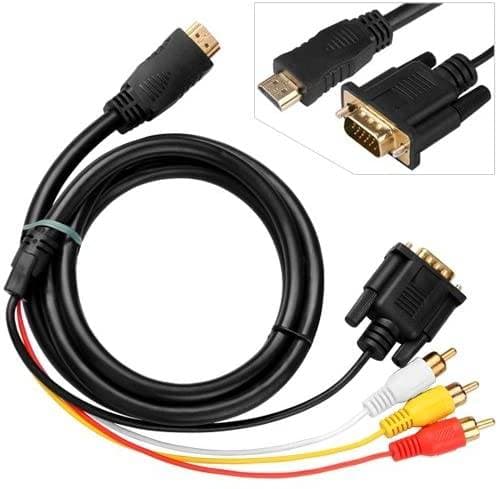 CABLE ADAPTADOR CONVERTIDOR HDMI A VGA 3 RCA 1080P HDTV — imagen 1