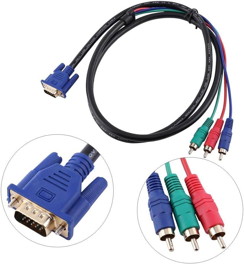CABLE ADAPTADOR VGA A 3 RCA S-VIDEO AV — imagen 1