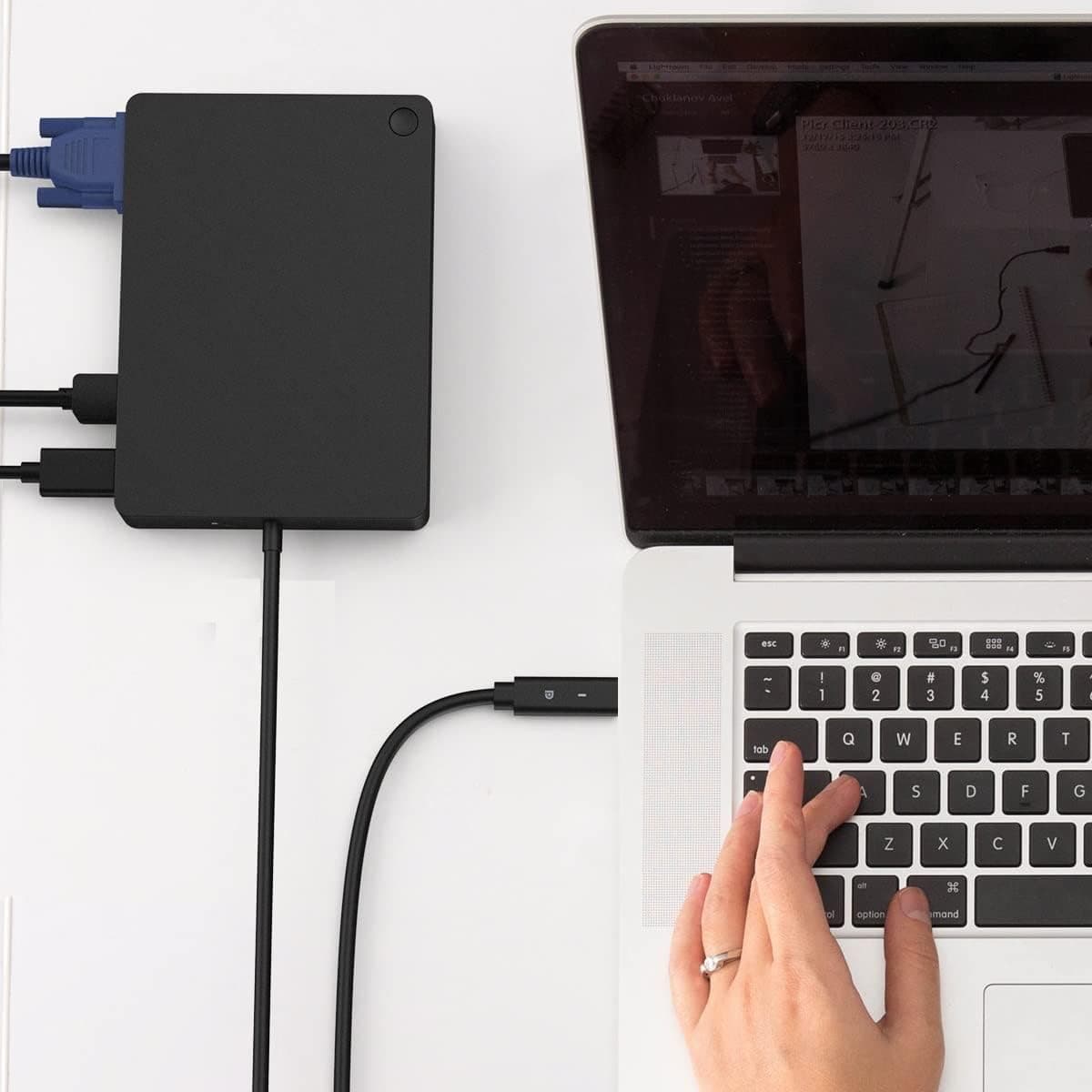 Cable de repuesto de base USB-C para estación de acoplamiento Dell WD15 | Cable de base DsiplayPort compatible Dell Docking Station K17 K17A K17A001 | 79cm / 2.6 pies | negro — imagen 5