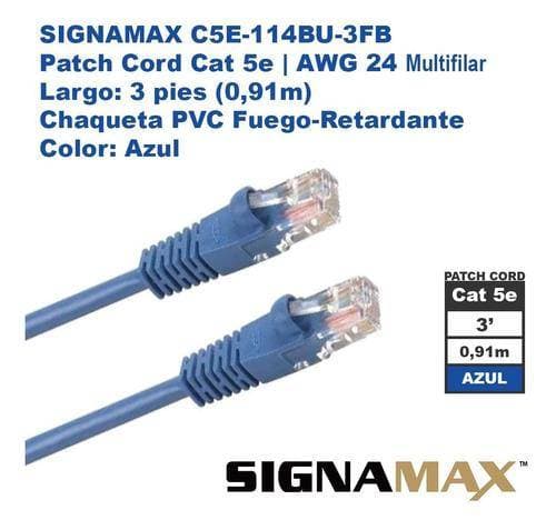 Cable Patch Cord Signamax C5E-114BU-3FB 3ft — imagen 1