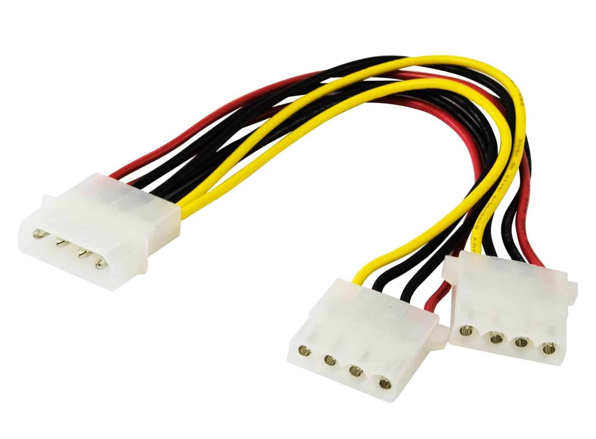 CABLE Y DE ALIMENTACIÓN MÓLEX MACHO 4 PINES A DUAL MÓLEX HEMBRA 4 PINES — imagen 1