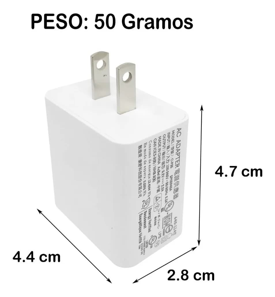Cargador AC Motorola C-P35 5.2 V 2 A Blanco Seminuevo (para Moto C/E4/E5/G4/G5) — imagen 1