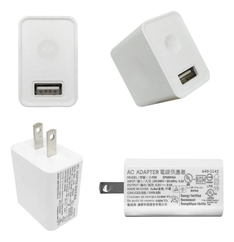 Cargador AC Motorola C-P35 5.2 V 2 A Blanco Seminuevo (para Moto C/E4/E5/G4/G5) — imagen 2
