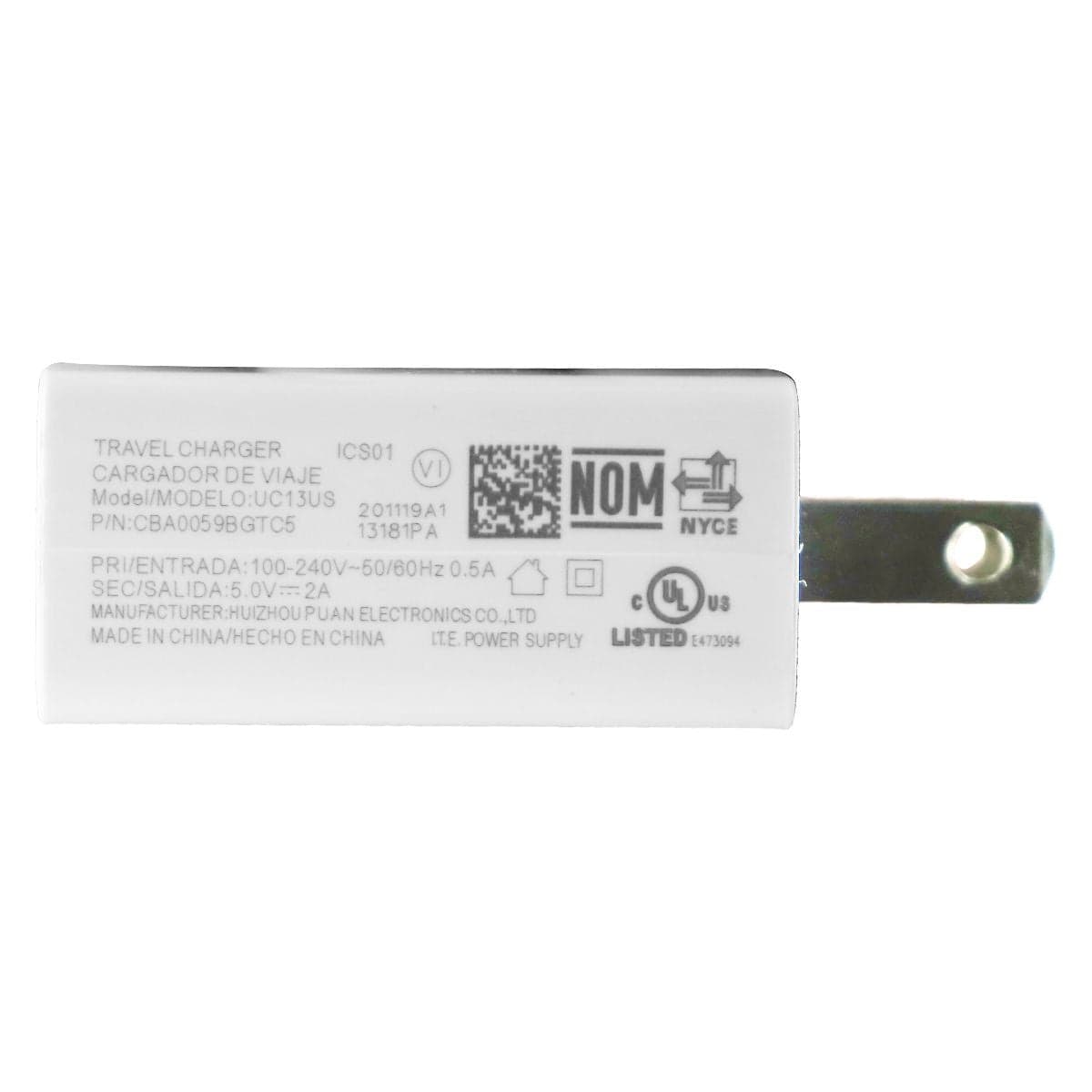 Cargador USB-A TCL UC13US 5V/2A (Sin Cable) – Compatible TCL & ALCATEL — imagen 3