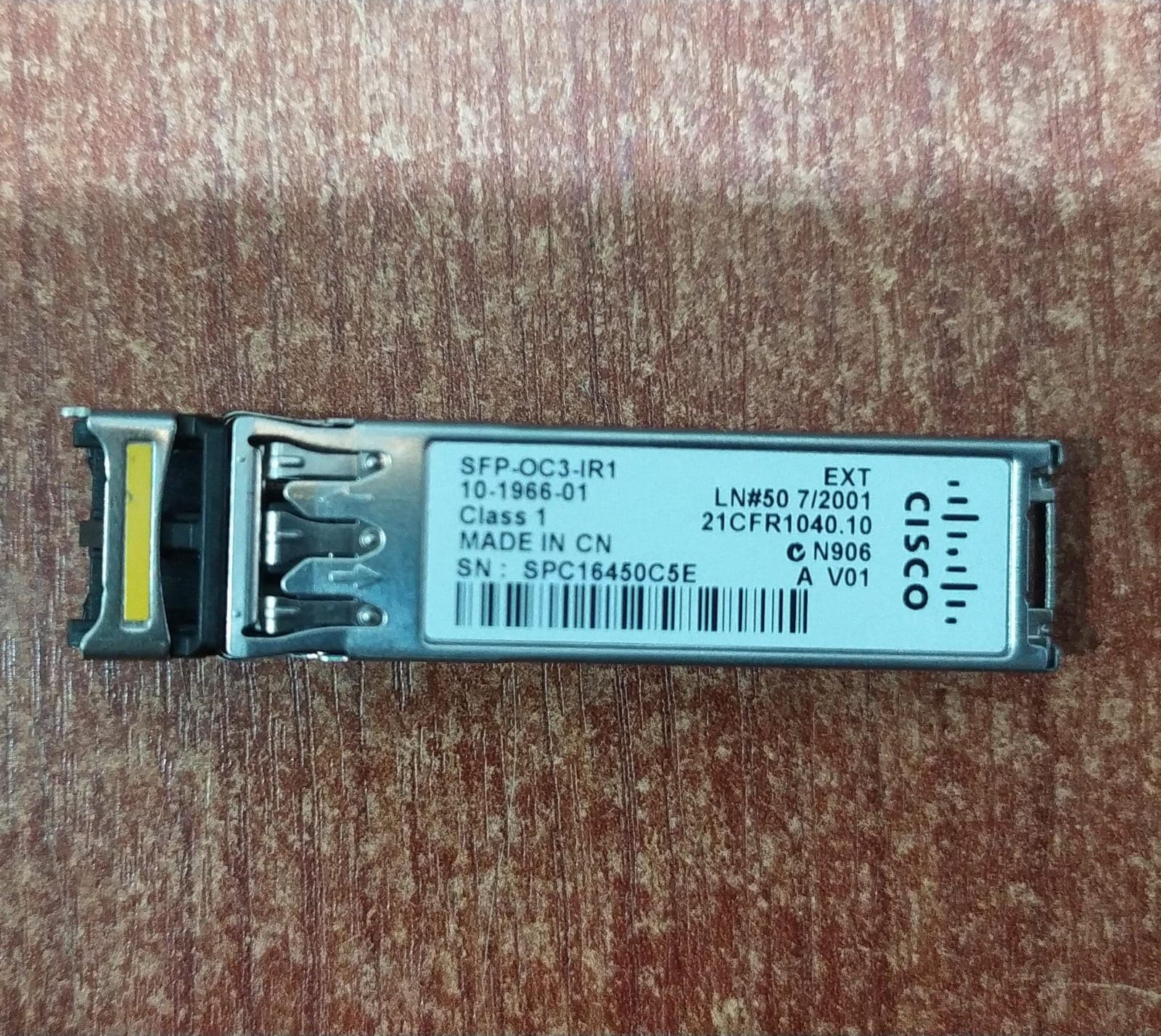 Cisco SFP‑OC3‑IR1 (10‑1966‑01) módulo óptico OC3 / STM1 – 15 km – Clase 1 (seminuevo) — imagen 2