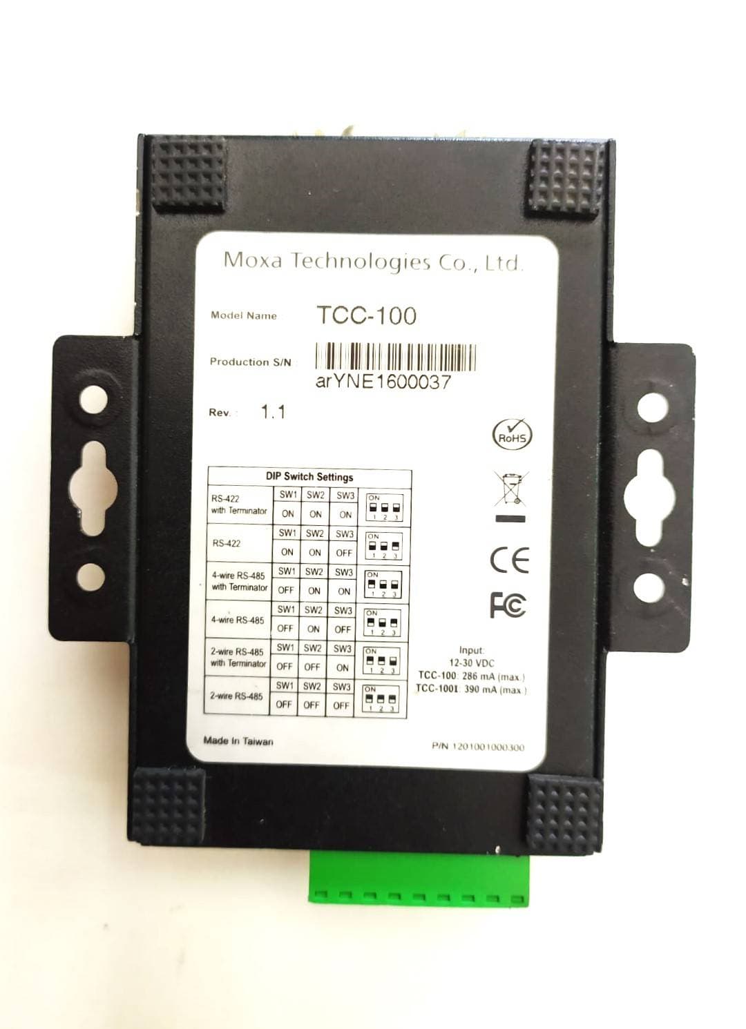 CONVERTIDOR AISLADO INDUSTRIAL RS232 Y RS422-485 MOXA TCC-100 — imagen 1