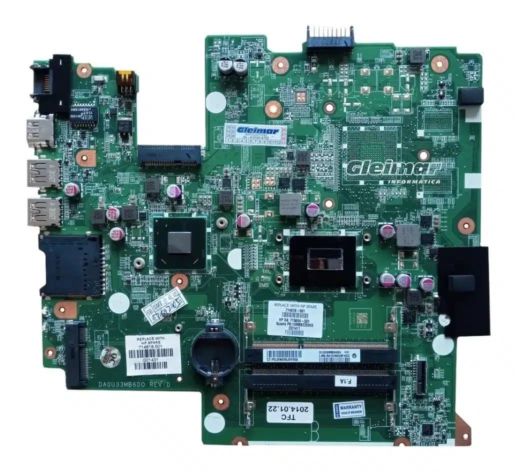 Placa HP DA0U33MB6E0 Rev E |Core i3 3ª Gen| HP Pavilion 14‑serie — imagen 1