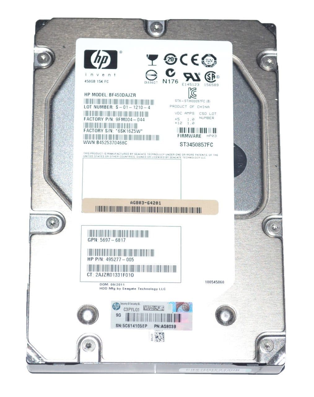 Disco Duro | BF450DAJZR | 454412-001 | HP | 450GB 15K | ST3450857FC | HDD USADO — imagen 1