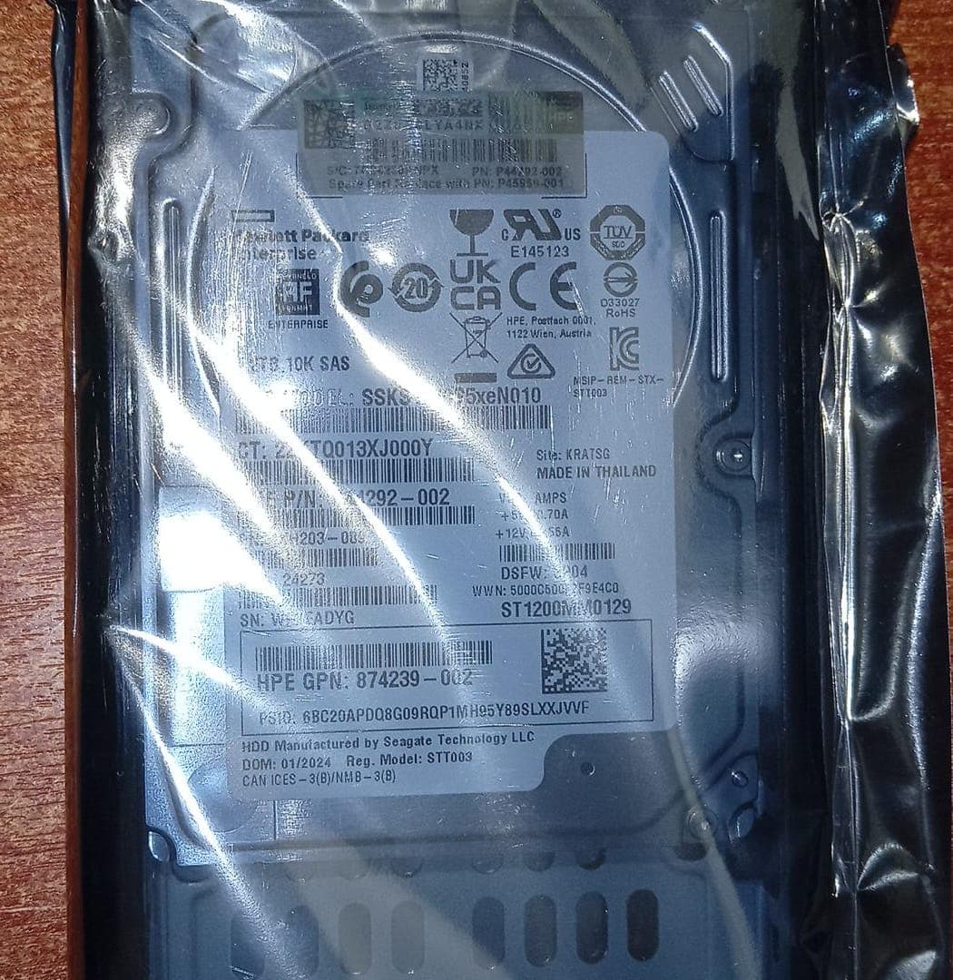 Disco Duro Empresarial HPE ST1200MM0129 1.2TB SAS 12Gb/s 10K RPM con Caddy Gen8, Gen9, Gen10 Nuevo — imagen 2