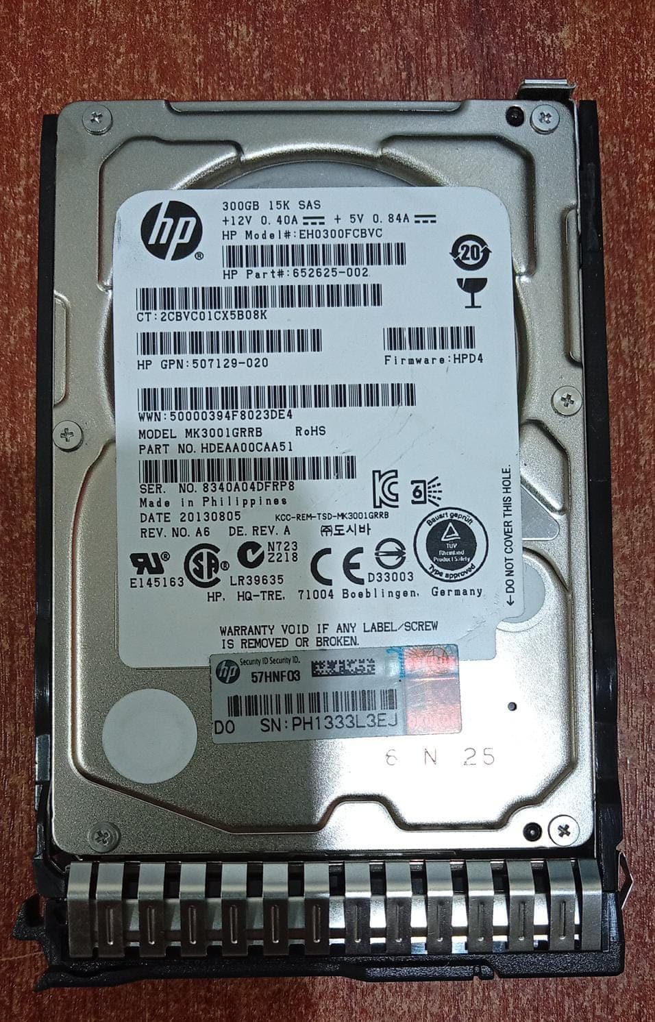 Disco Duro HP 300GB 15K SAS 2.5" EHO300FCBVC MK3001GRRB Servidor – Seminuevo — imagen 1