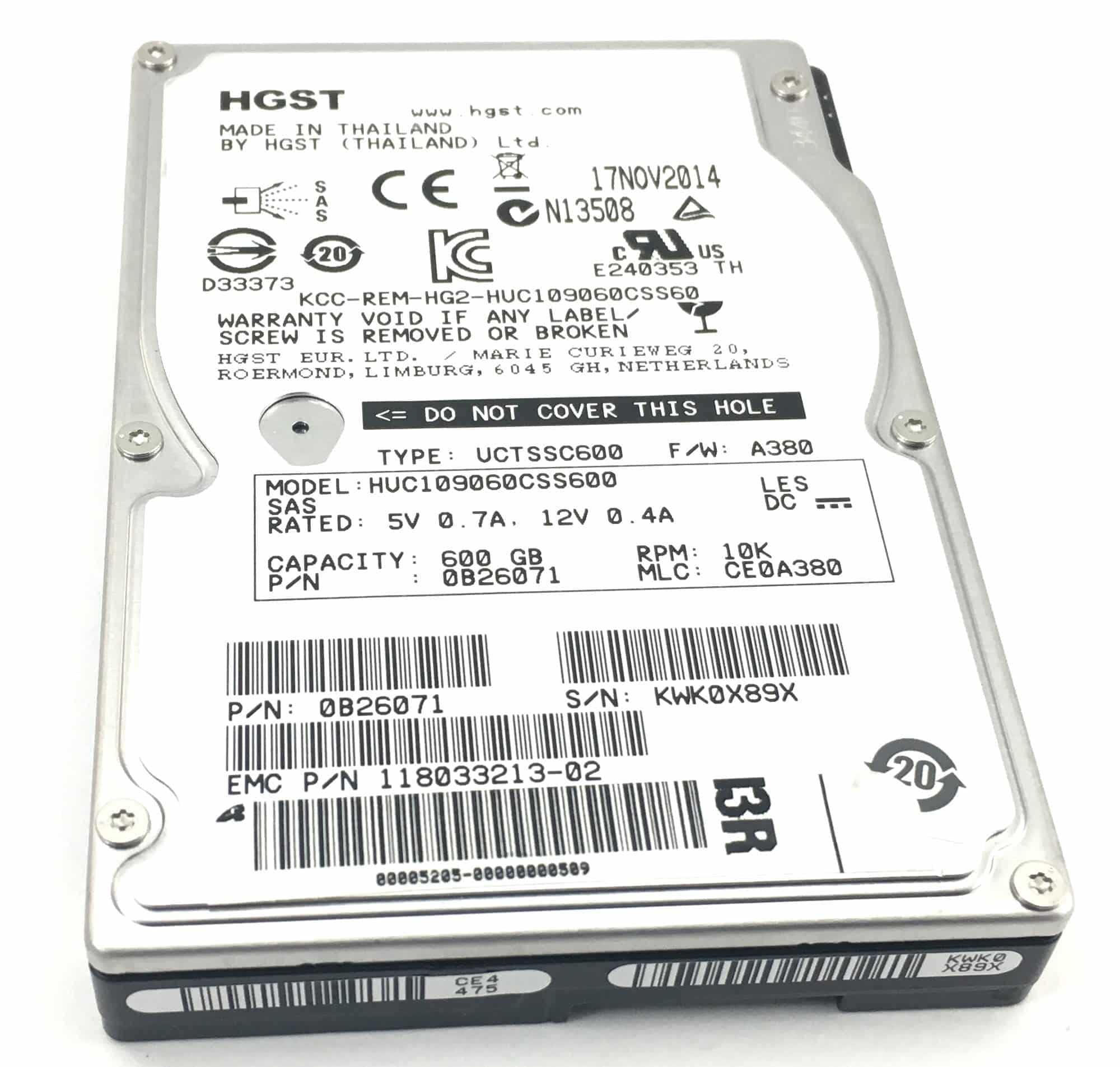 Disco Duro | HUC1090060CSS600 | HGST | SAS | 600GB | RPM: 10K | HDD (Hard Disk Drive) — imagen 1