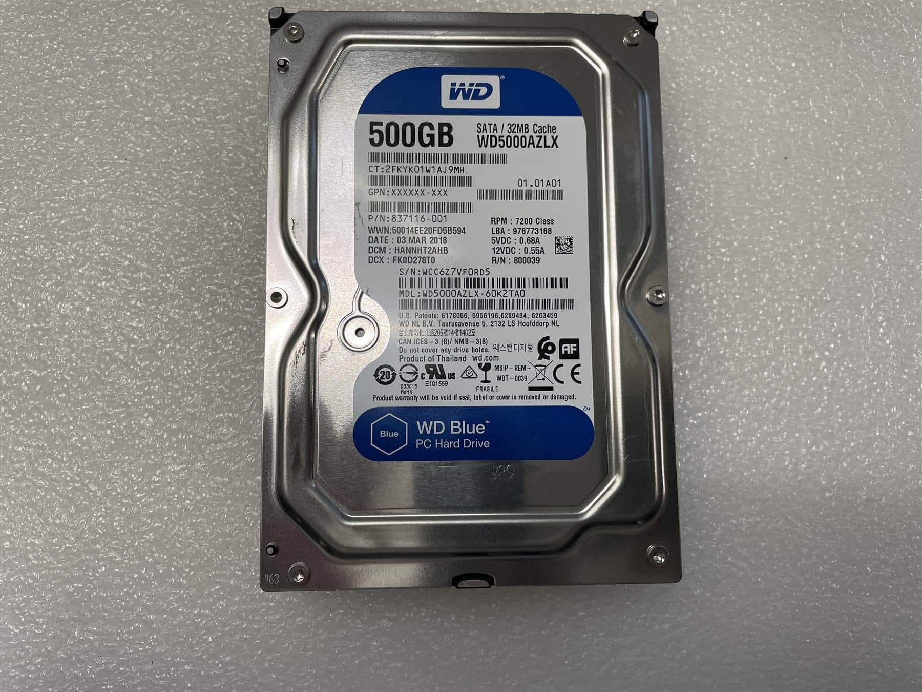 Disco Duro Interno Mecánico HDD | Western Digital WD | 500GB | WD5000AZLX | SATA — imagen 3