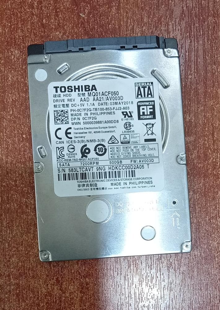 Disco Duro Toshiba MQ01ACF050 500GB SATA 7200RPM 2.5" Alto Rendimiento - Seminuevo — imagen 1