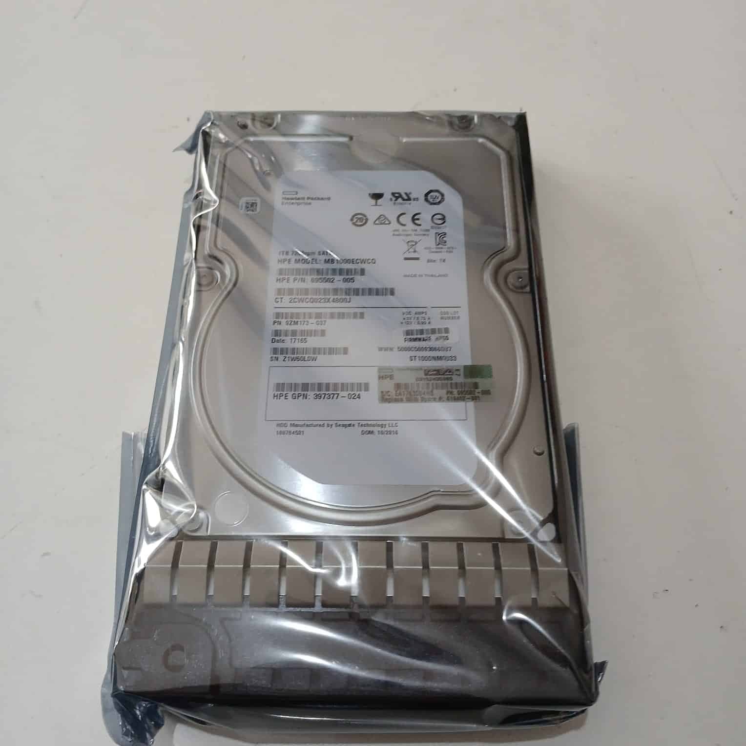 Disco HPE 1TB SATA 7.2K LFF Midline HDD - MB1000ECWCQ - Nuevo Sellado — imagen 2