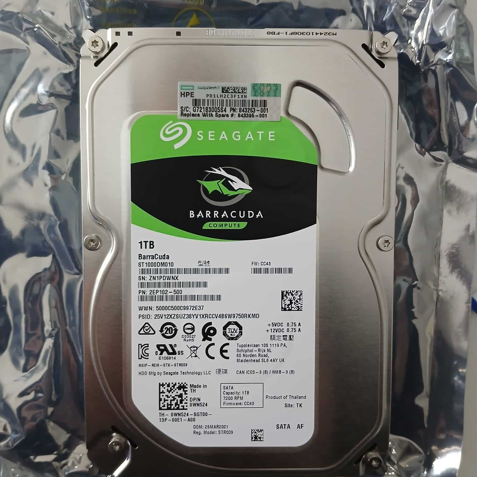 Disco Seagate Barracuda 1TB ST1000DM010 – 7200 RPM 64MB SATA III – Seminuevo — imagen 1