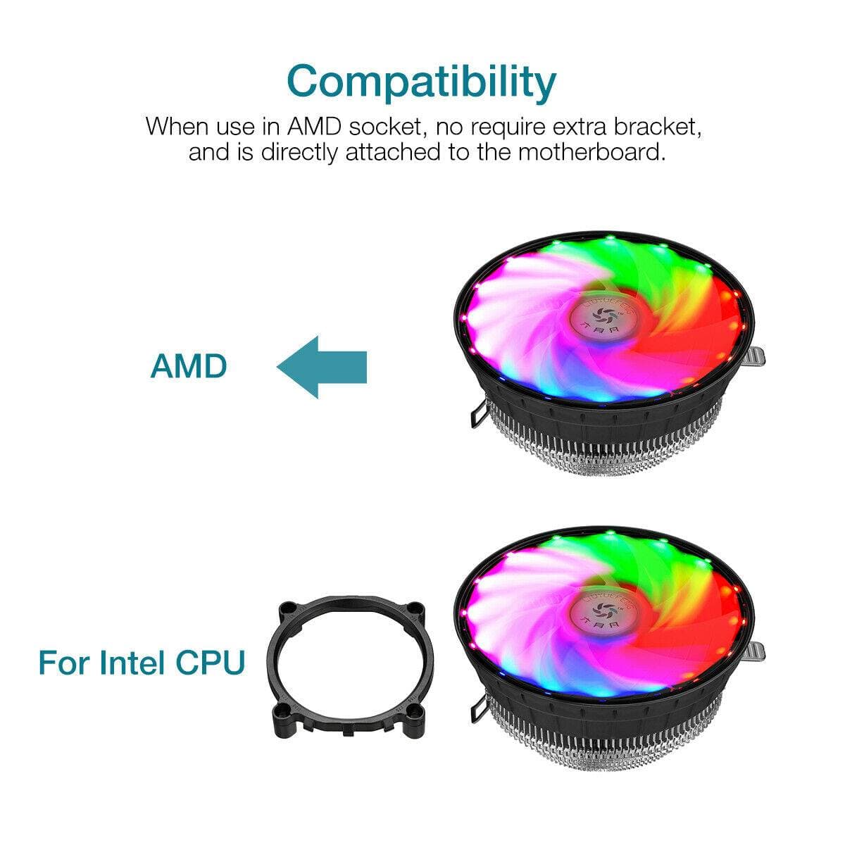 Disipador Cooler Ventilador Enfriador CPU LED RGB — imagen 4