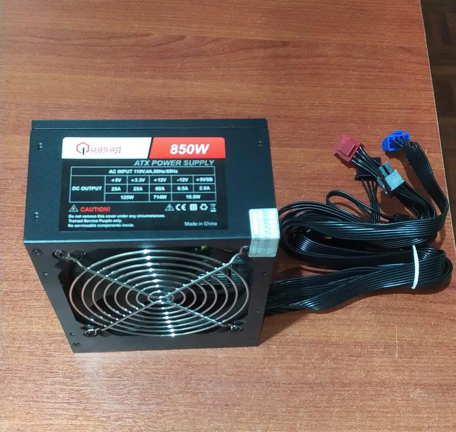 FUENTE DE PODER | ATX POWER SUPPLY | QUASAD | 850W | 24PIN 2SATA P4 | 110V 4A — imagen 1
