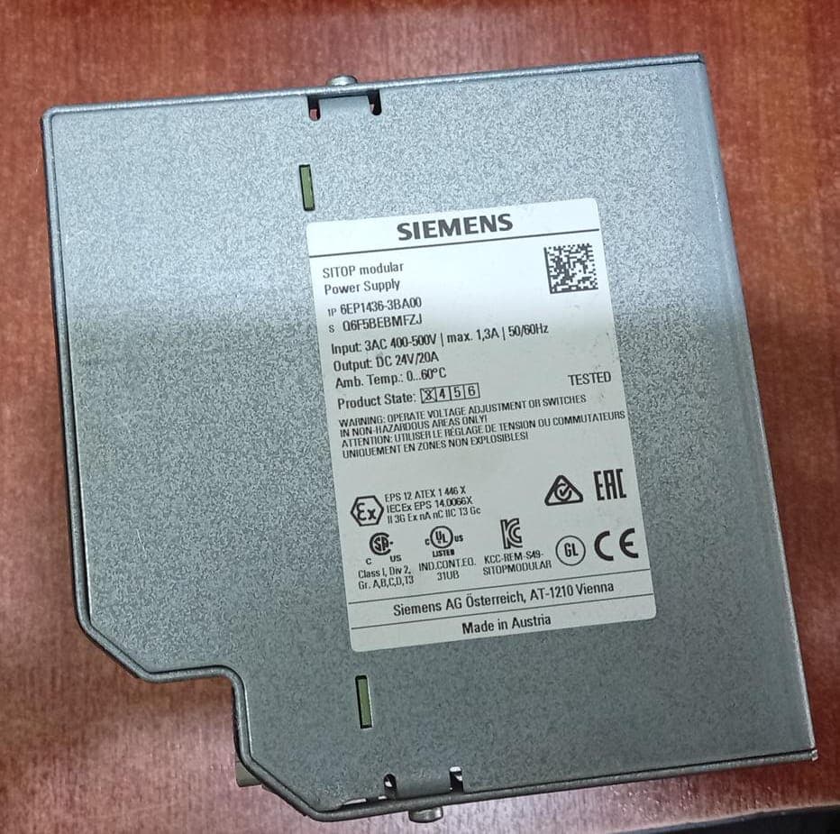 Fuente de Poder Industrial Siemens SITOP Modular 6EP1436-3BA00 24V 20A DIN Rail (Seminuevo) — imagen 4