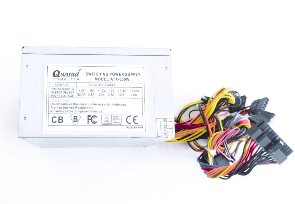 FUENTE DE PODER PARA PC QUASAD ATX-650W SEMINUEVA — imagen 3