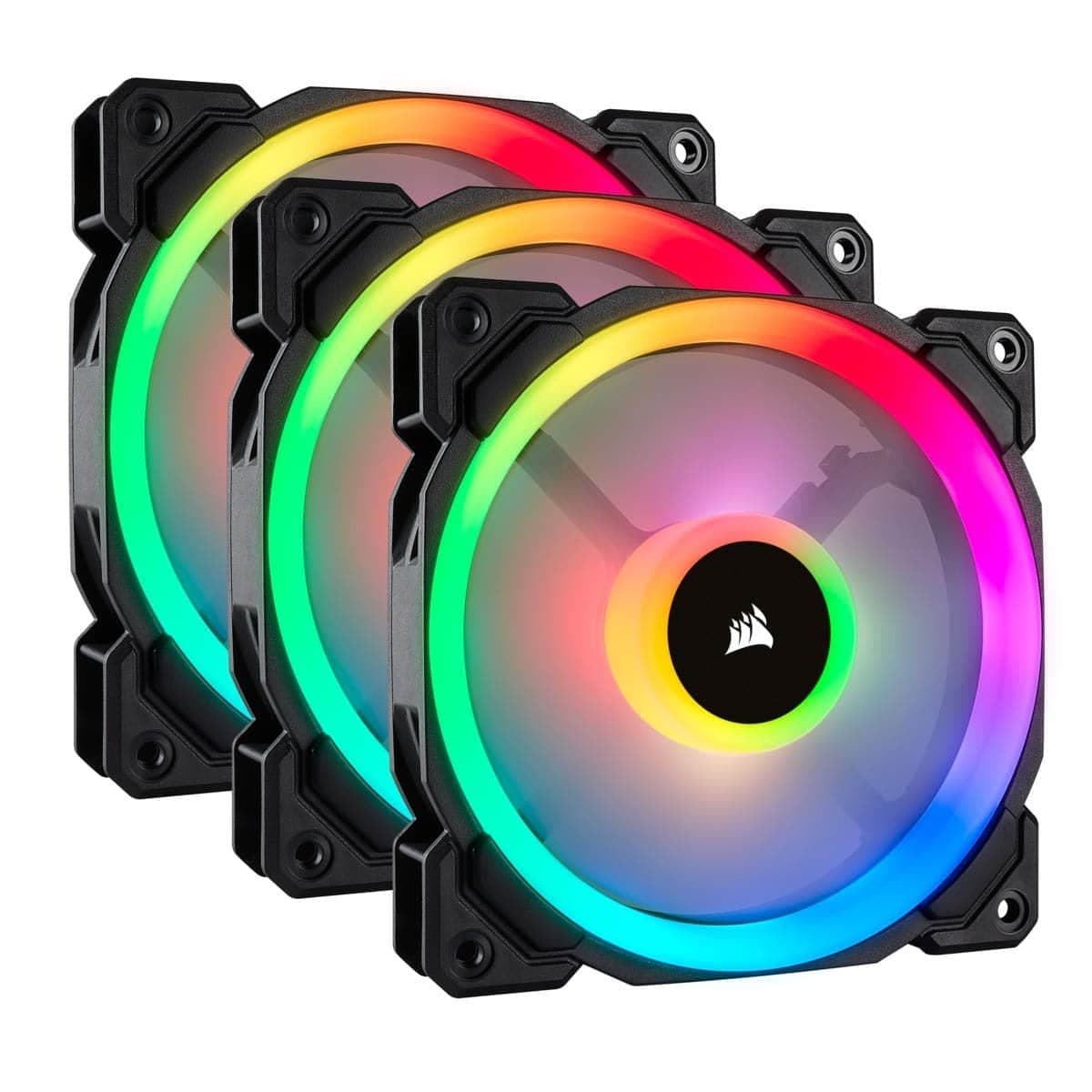 Kit 3 Ventiladores Corsair LL120 RGB – Iluminación Dual Loop, PWM — imagen 3