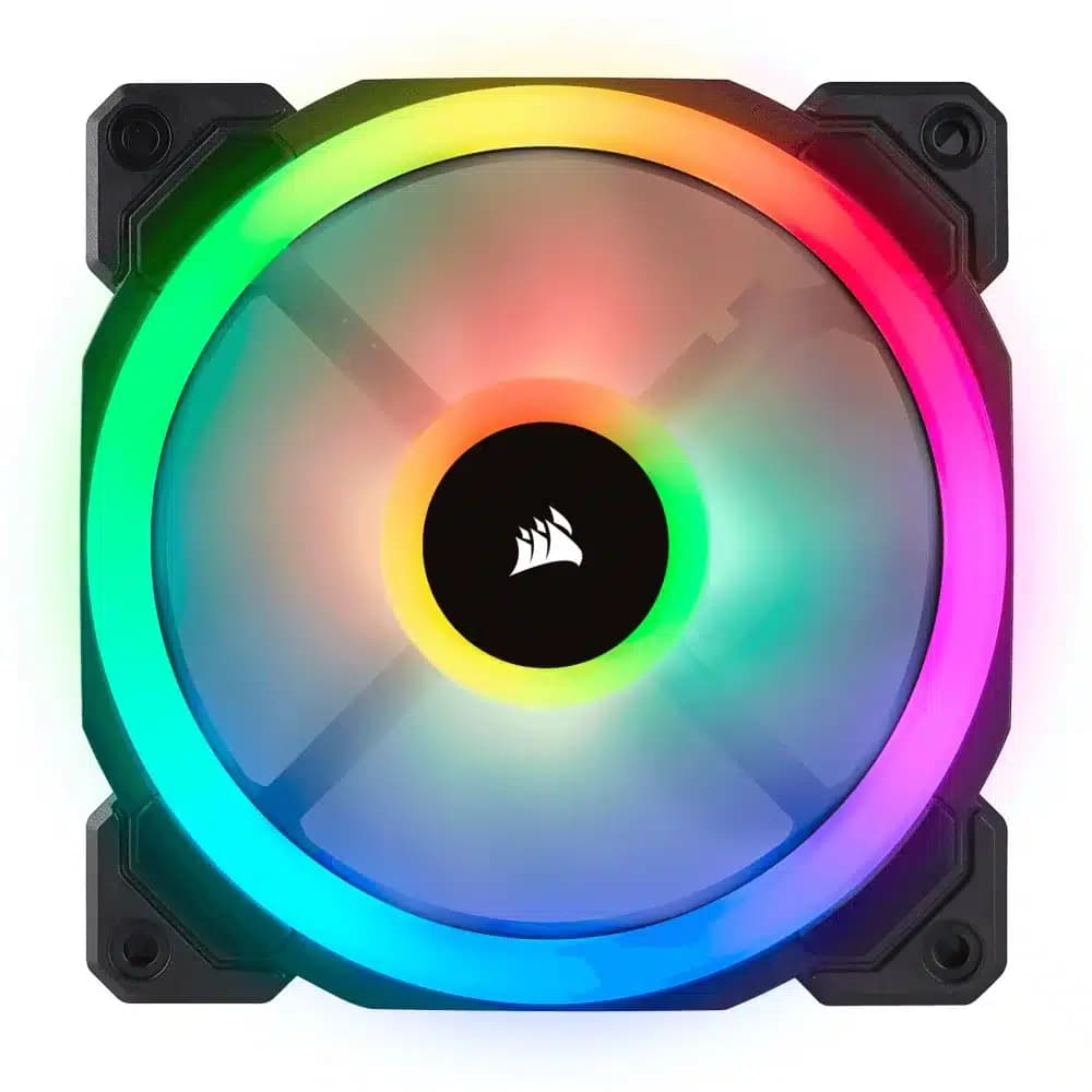 Kit 3 Ventiladores Corsair LL120 RGB – Iluminación Dual Loop, PWM — imagen 4