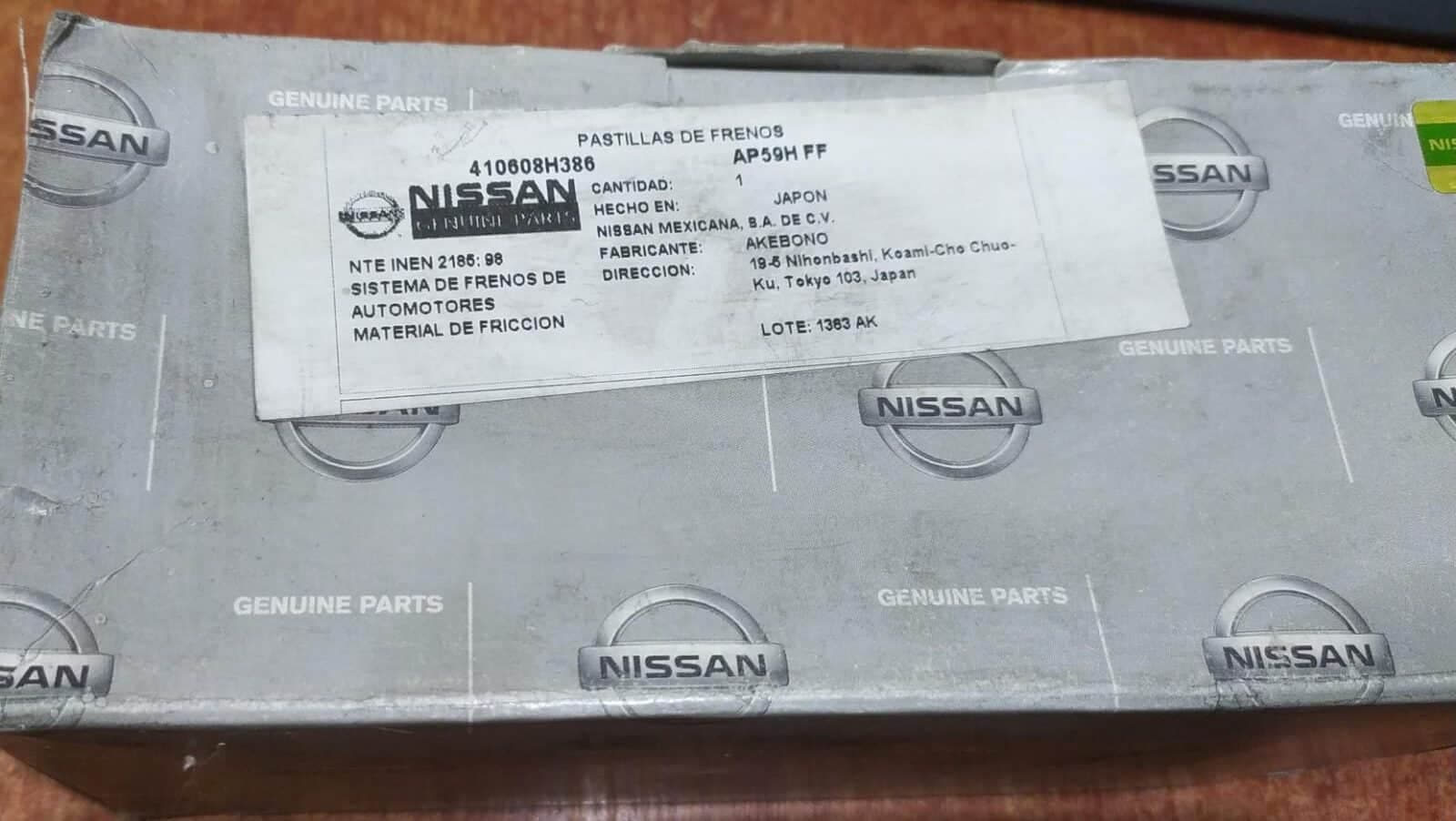 Kit de Pastilla de Freno Nissan 41060-8H386 Genuino OEM (X-Trail Classic 2002-2013, Pathfinder 3.3) — imagen 4