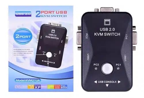 KVM DE 2 PUERTOS| 1 monitor 2 CPUS| switch — imagen 1