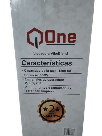 Licuadora Q-One VibeBlend 600W Vaso de Vidrio 1.5L 4 Velocidades — imagen 4