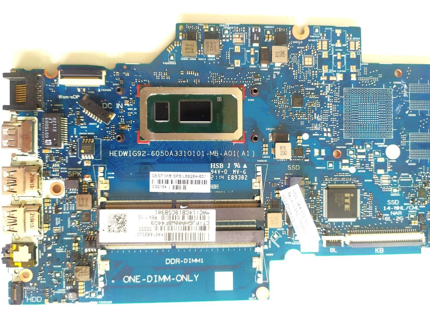 Placa Madre HP HEDWIG92 6050A3108001 MB A01 i5-10210U SRGKY para HP 14S-CR / 14-CR / 14-CF — imagen 3