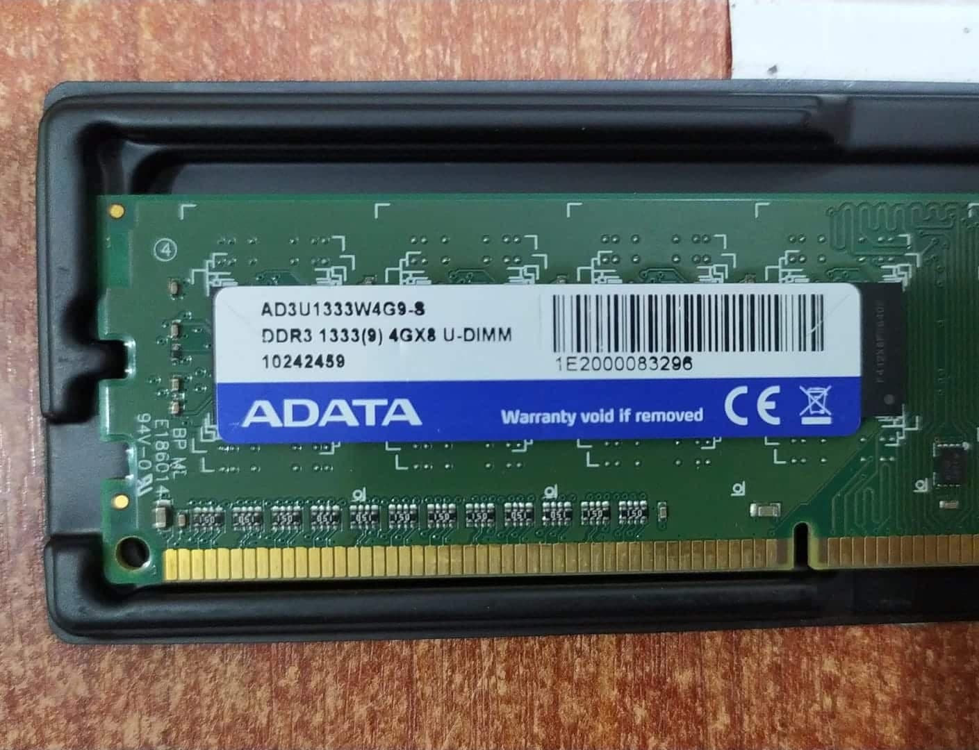 Memoria RAM ADATA AD3U1333W4G9‑S 4GB DDR3‑1333MHz CL9 U‑DIMM Compatible con Intel y AMD DDR3 — imagen 2