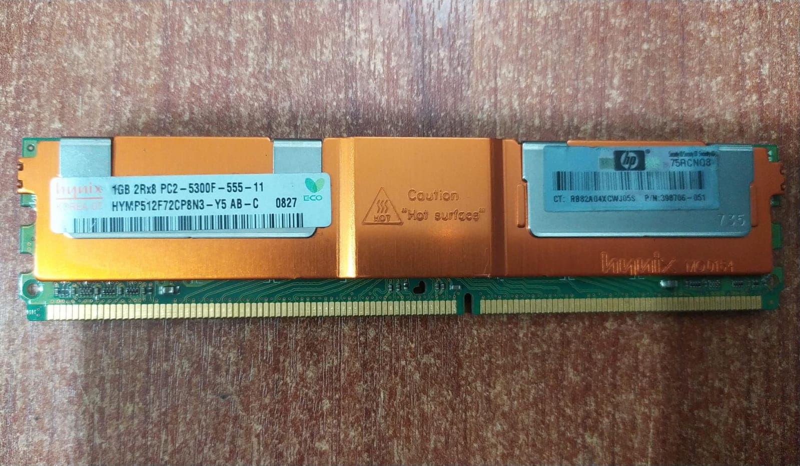 Memoria RAM Hynix 1 GB DDR2‑667 FC ECC FB‑DIMM HYMP512F72CP8N3‑Y5 – Servidores — imagen 1
