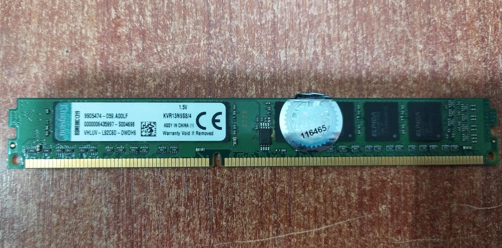 Memoria RAM Kingston KVR13N9S8/4 – 4 GB DDR3‑1333 MHz UDIMM 240p, NUEVA, compatible PCs y laptops — imagen 1